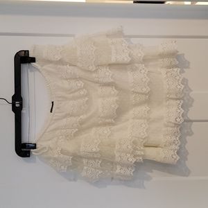 NWOT Off the shoulder tiered lace top